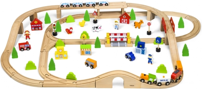 houten treinbaan 90 delen