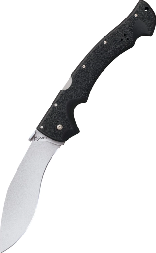Cold Steel Rajah II zakmes, stonewash lemmet, zwart Griv-Ex handgreep