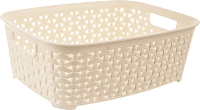 Plastic rattan mand Hobby crème 26 × 19 × 9 cm