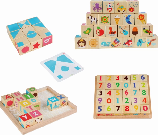 Slimme blokken van Lucy&Leo – Houten set voor het leren van het Engelse alfabet