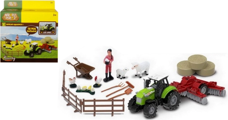 Landbouwset met tractor met licht en geluid en accessoires