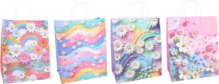Cadeautas S met jaarrondmotief - 1 stuk