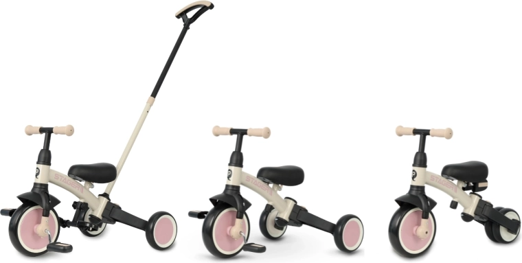 3-in-1: duwen, driewieler, loopfiets