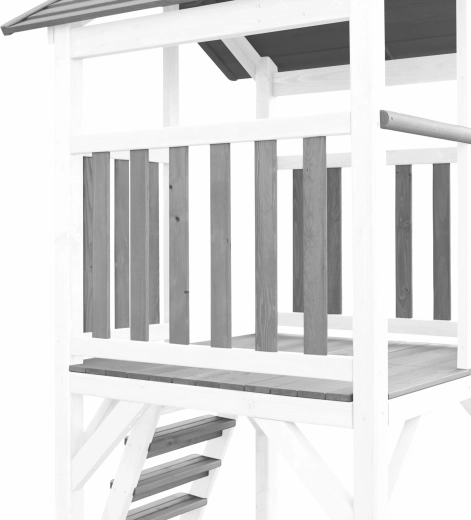 Duurzame houten constructie met zandbak onder de toren