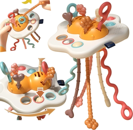 woopie baby montessori sensorisch speelgoed ufo bijtring en rammelaar