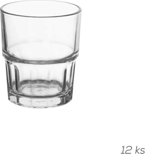 Stapelbaar glas 0,2 l transparant (12 stuks)
