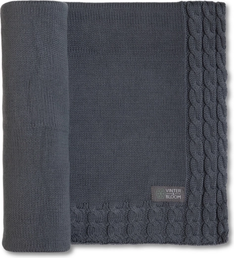 Vinter & Bloom deken Joy organic steel grey