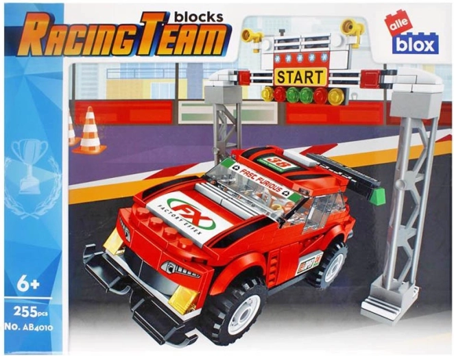 Bouwset raceauto met startpoort, 255 stukjes