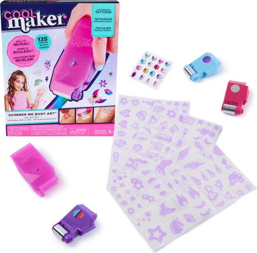 Set tijdelijke tatoeages Cool Maker Shimmer Me Tattoos met 135 motieven