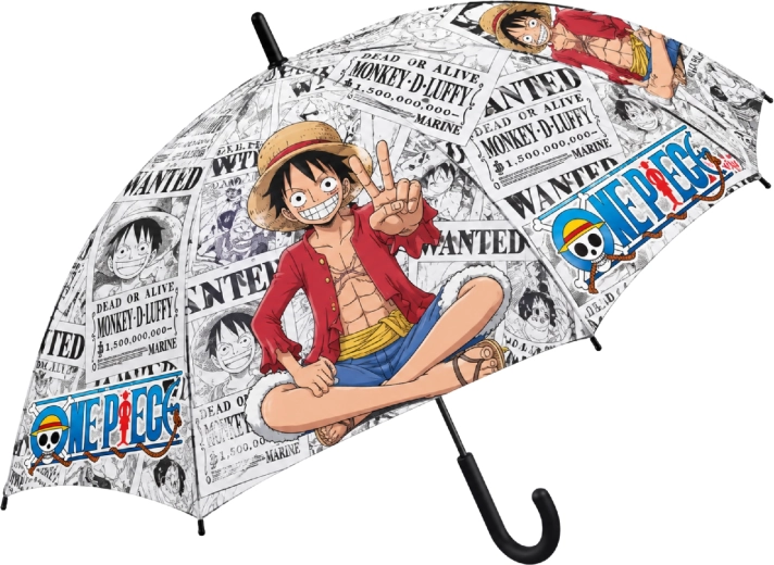 Automatische kinderparaplu One Piece met Luffy-motief, 48,5 cm, zwart