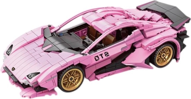 Bouwset van een roze sportauto, 702 onderdelen