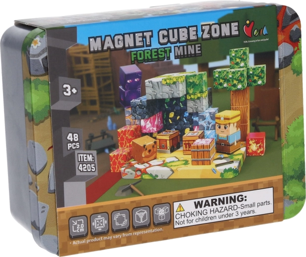 Magnetische bouwset Forest Mine Magnet Cube Zone, 48 stuks