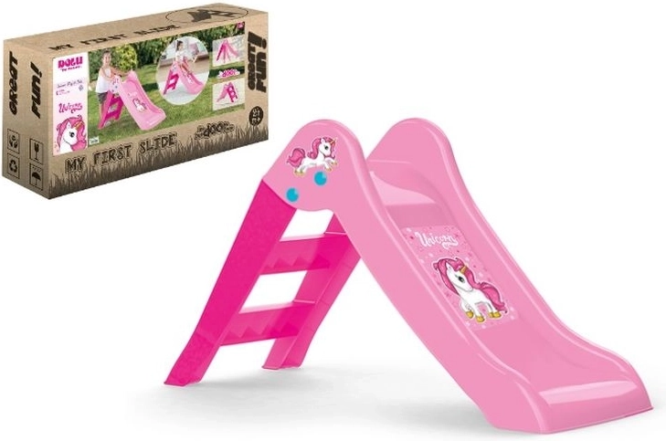 Dolu unicorn kinderglijbaan roze
