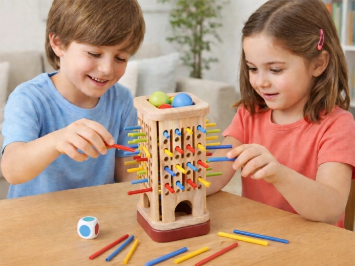 Strategisch spel met knikkers