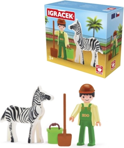 Igráček verzorger met zebra en accessoires