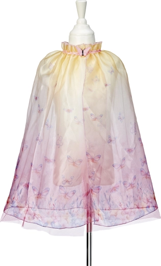 Lichte cape met vlinders in pastelkleuren