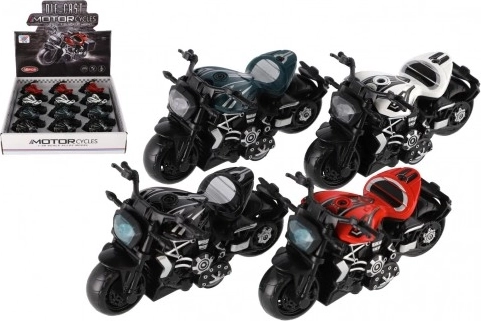 Mini motorfiets metaal/kunststof met terugtrekmotor - 4 kleuren