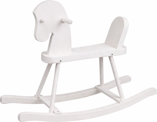 Houten hobbelpaard voor kinderen BABY MIX – wit