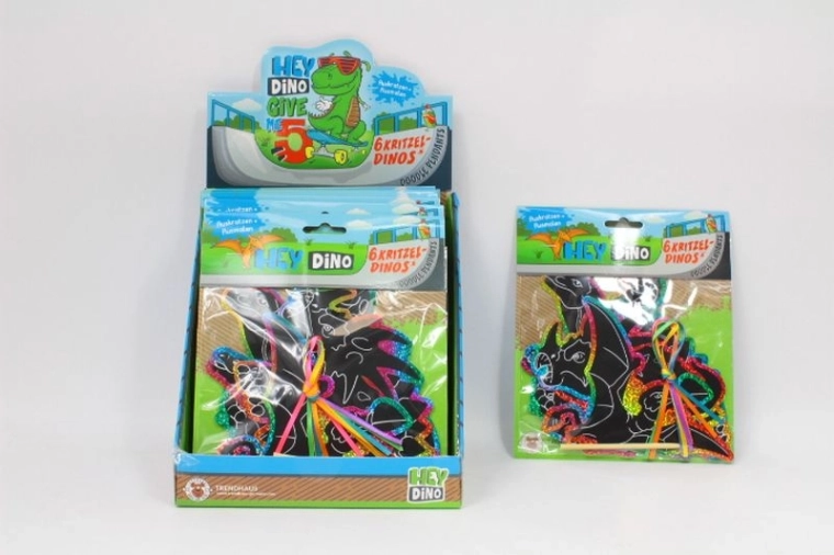Trend krasafbeeldingen dinosaurussen – set van 6 stuks