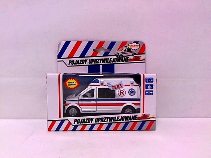 Ambulancebusje met geluid en licht 14 cm