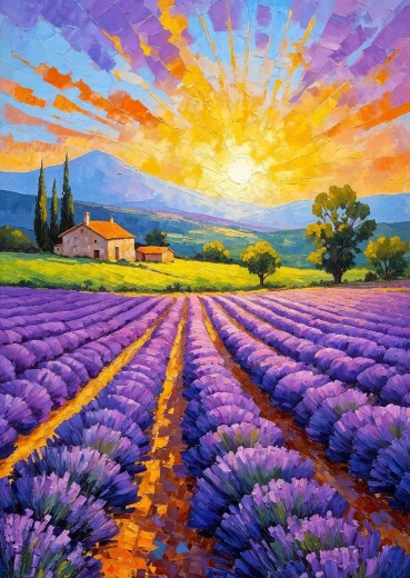 Enjoy puzzel lavendelzonsondergang 1000 stukjes