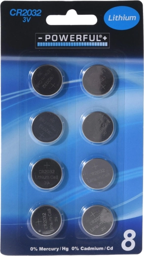 Knoopcelbatterijen CR2032 – set van 8 stuks