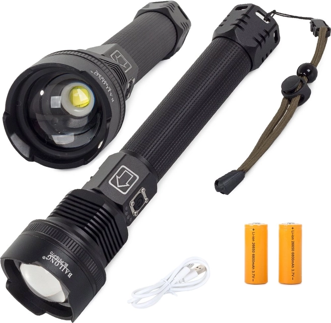 BAILONG tactische LED-zaklamp CREE XHP70 met zoom IPX5