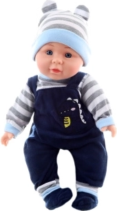 Babypop met geluiden 30 cm – jongetje in donker pakje