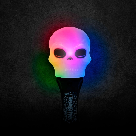 Halloween-ledlamp in de vorm van een schedel op batterijen