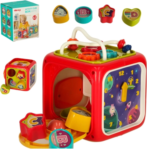 Interactieve educatieve kubus 6-in-1 BIBI-INN – rood