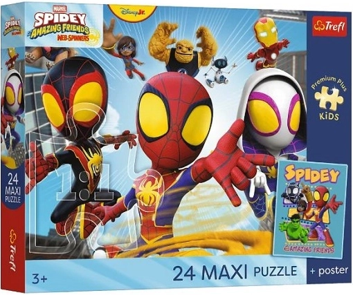 Maxi puzzel 24 stukjes Premium Plus Kids Spidey en zijn geweldige vrienden