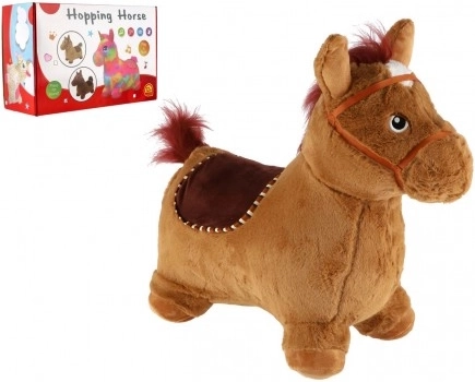 Pluchen springdier paard met geluiden, zithoogte 23 cm