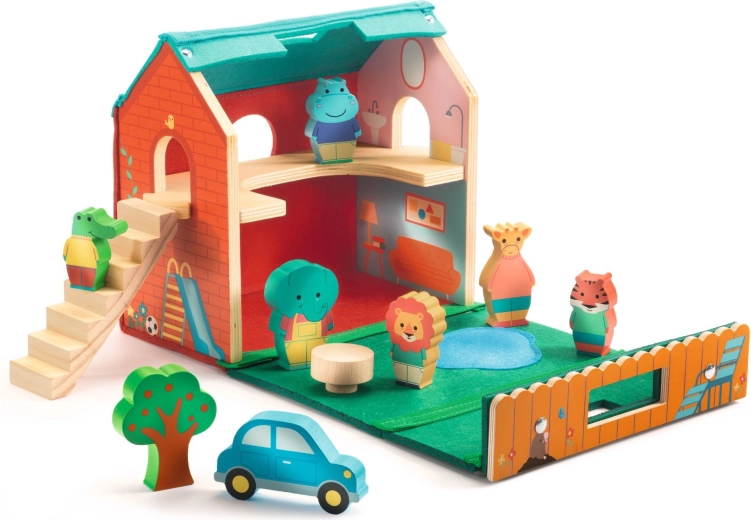 Openklapbare wereld met accessoires