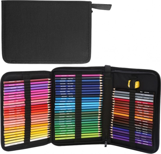 Set gekleurde potloden in praktische etui 72 stuks