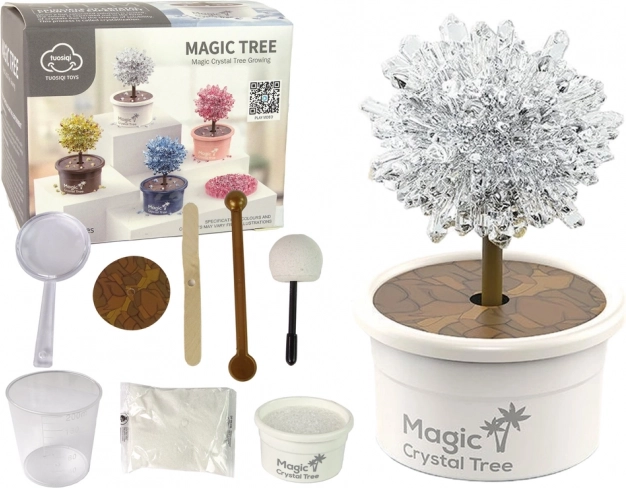Magische boom voor kristalgroei Zilveren ervaringen