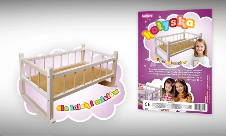 Houten wieg voor poppen