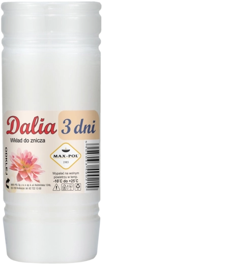 Set van 10 paraffinevullingen Dalia 15 cm, brandduur 72 u