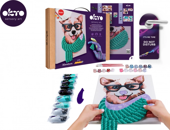 Okto schilderen op nummers en 3D modelleren – schilderij Fashion Corgi 30 × 40 cm