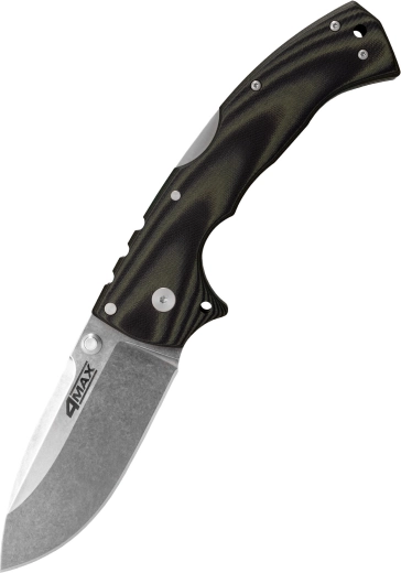 cold steel 4-max zakmes, zwart-groen, G10, stonewash, clip