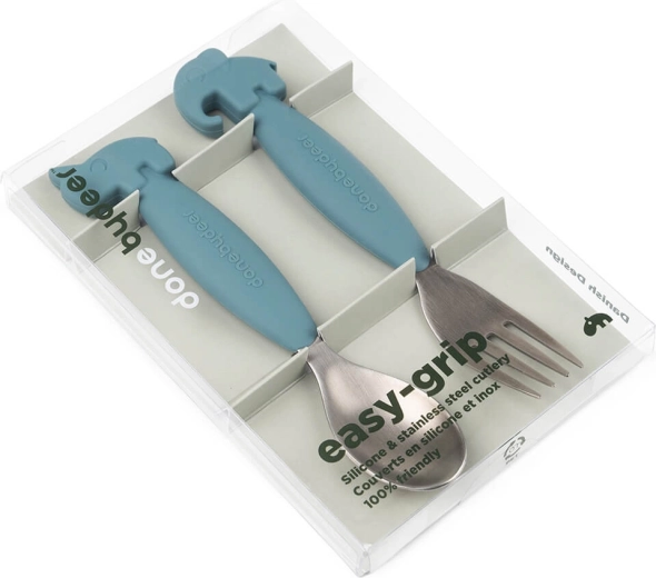 Done by Deer set kinderbestek Easy-grip Deer friends blauw