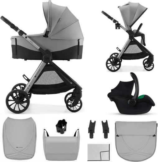 Kinderkraft vesto 2 combinatiekinderwagen 3-in-1 grijs