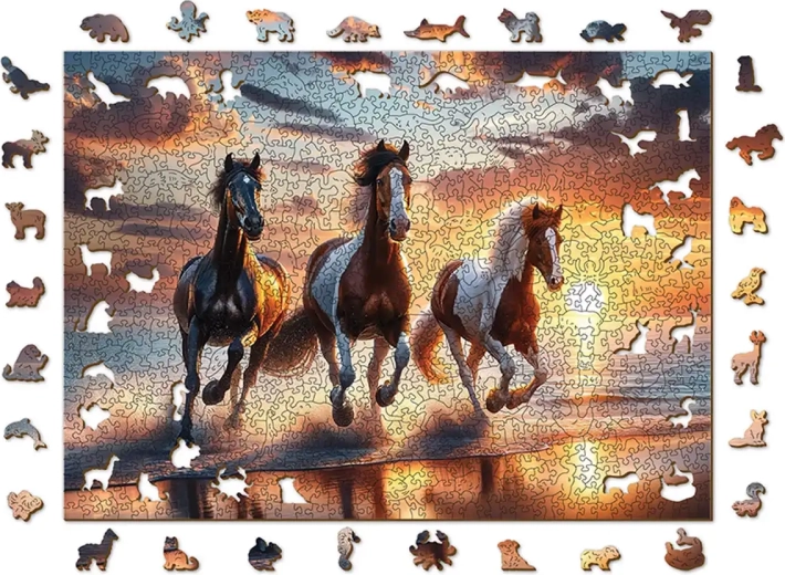 Betoverend motief van wilde paarden