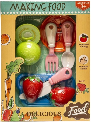 Kleine set snijfruit met accessoires - 1 stuk