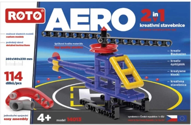 Roto aero helikopter 2-in-1 constructieset 114 onderdelen