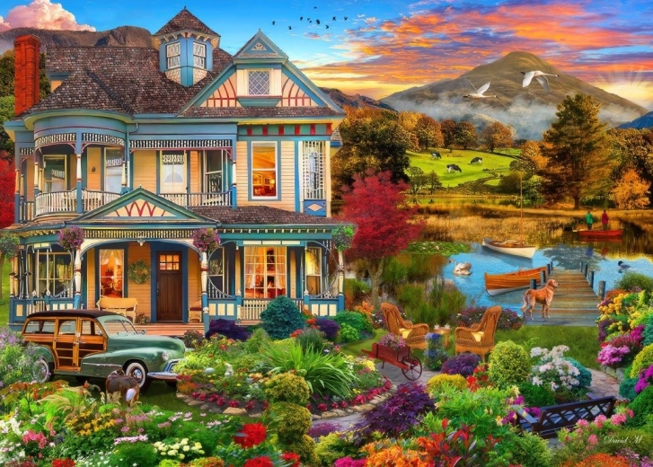 Legpuzzel landelijke tuinhuis 500 stukjes BLUEBIRD