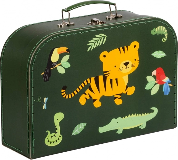 A Little Lovely Company set van twee kartonnen kinderkoffertjes met bosdierenmotief – Tijger