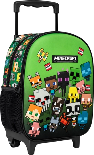 Rugzak op wieltjes Minecraft 32 cm groen - 1 stuk