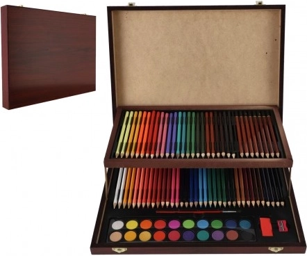 Creatieve kunstset 91 stuks in houten etui