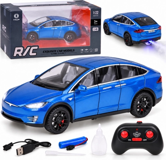 RC-auto Tesla Model X op schaal 1:22 met ledverlichting en misteffect