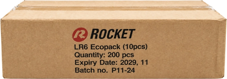 Rocket alkaline batterijen AA (LR06) 1,5 V – verpakking 200 stuks (20×10)